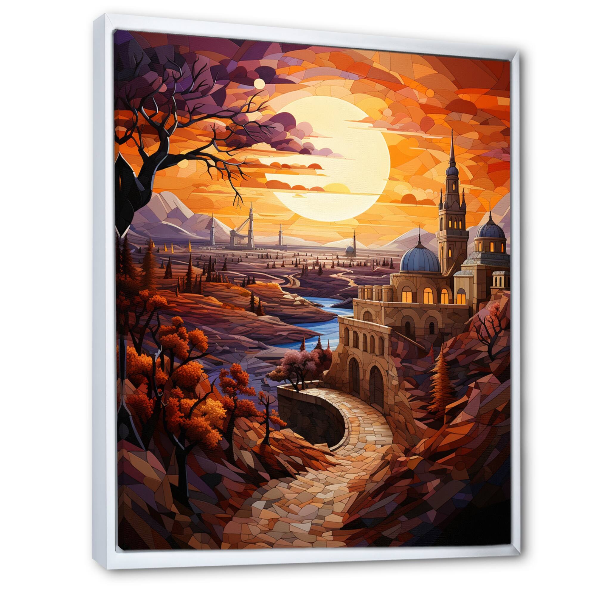 Designart "Judaism Judaic Journey To Synagogue III" Judaism Framed Wall